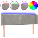 Maison Chic led posteljno vzglavje - vzglavna omarica - nočna omarica svetlo sivo 147x16x78/88 cm žamet, (21708893) Cene