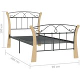  Za krevet crni metalni 90 x 200 cm | shoptok.hr