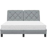 Krevet s madracem svjetlosivi 120 x 200 cm od tkanine | Eponuda.com