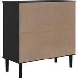  Komoda SENJA crna izgled ratana 80x35x80 cm masivna borovina | shoptok.hr