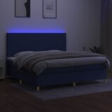  box spring s madracem LED plavi 200x200 cm od tkanine | shoptok.hr