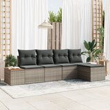vidaXL set od 5 dijelova vrtnih kauča s jastučićima siva poli ratan | shoptok.hr