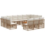  Set vanjskih sofa 14 pcs Prirodna i krema bijela Poliester | shoptok.hr