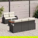  Set od 6 dijelova vrtnih sofa s jastučićima Crni poli ratan akacija | shoptok.hr