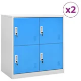 Omara s ključavnico 2 kosa siva in modra 90x45x92,5 cm jeklo