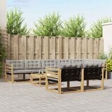  Set vanjskih sofa 9 kom. Bijela i svjetlosiva | shoptok.hr