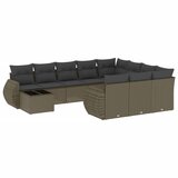  11-dijelni set vrtnih sofa poliratan s jastucima svijetlosivi | shoptok.hr