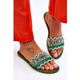 Boto Women's Embellished Slippers Green Bellisa | ePonuda.com