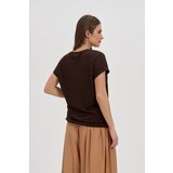 Marisse Brown V-Neck Blouse | Shoptok.si
