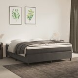  Okvir za krevet s oprugom tamnosivi 160x200 cm baršunasti | shoptok.hr