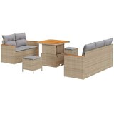  Set od 8 vrtnih sofa s jastučićima u bež poliratanu i akaciji set od 3 vrtne blagovaonice s jastučićima u bež poliratanu i akac | shoptok.hr