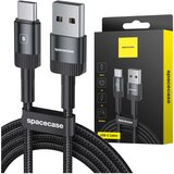 Spacecase KABEL USB-C NA USB TYPE C 1M 3A ČRN ZA HITRO POLNJENJE, (21980582) | Shoptok.si