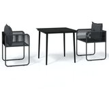  3-dijelni vrtni blagovaonski set crni | shoptok.hr
