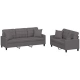  2-dijelni set sofa s jastucima sivi od umjetne kože | Eponuda.com