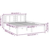  Okvir za krevet od masivnog drva bijeli 150 x 200 cm 5FT King | shoptok.hr