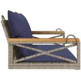  Klupa za ljuljanje s jastucima siva 109x62x40 cm od poliratana | Eponuda.com