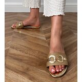 D/CEO Golden flip-flops with a golden decoration on the strap Vilnos | ePonuda.com