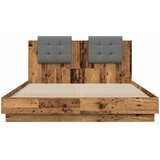  Okvir kreveta s uzglavljem s uzglavljem Staro drvo 120 x 200 cm | shoptok.hr