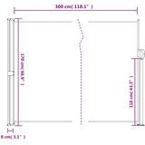  Uvlačiva bočna tenda bijela 170 x 300 cm | shoptok.hr