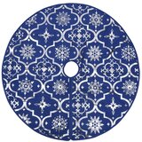  Luksuzna podloga za božićno drvce s čarapom plava 150cm tkanina | shoptok.hr