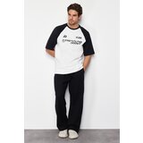 Trendyol men's black oversize fit 100% cotton printed t-shirt Cene