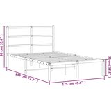  Metalni okvir za krevet s uzglavljem bijeli 120 x 190 cm | shoptok.hr