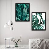 Wallity slika green leaf, 2 dela, 30 x 40 cm Cene