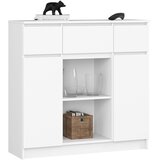 AKORD Komoda, 2 Vrata, 3 Predali In 1 Polica, Bela, (5000332325) | Shoptok.si