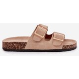 Boto Women Sandals With Buckles On Cork Sole Beige Sercele | Shoptok.si