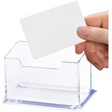 Plastični držač/posuda za vizitke 11cm - prozirna | Shoptok.si