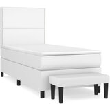  s oprugama i madracem bijeli 100x200 cm od umjetne kože | shoptok.hr