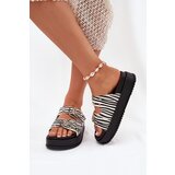 Boto Ladies Sandals With Golden Buckles On Platform Zebra Virvania | Shoptok.si