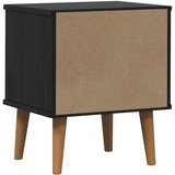  Noćni ormar s ladicama Crna 40 x 35 x 48 cm Masivna borovina - Crna | shoptok.hr