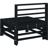  Srednja vrtna sofa crna od masivne borovine | shoptok.hr