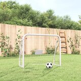 vidaXL Nogometni gol z mrežo bel 125x96x60 cm jeklo in poliester | Shoptok.si