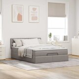  Krevet s otomancem i madracem, taupe boja, 140x190 cm, tkanina | shoptok.hr