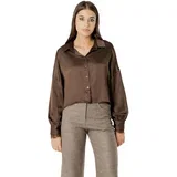 Srajce & Bluze Elisa lace cuff viscose satin shirt L 021 Kostanjeva