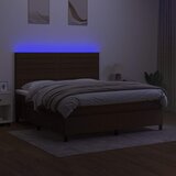  box spring s madracem LED tamnosmeđi 180x200 cm tkanina | shoptok.hr