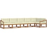  Set vanjskih sofa 6 kom. Prirodna i krem Smeđa 404 x 166,5 x 73 cm | shoptok.hr