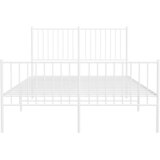  Metalni okvir kreveta uzglavlje i podnožje bijeli 135 x 190 cm | shoptok.hr