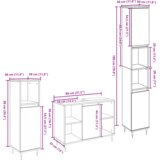 vidaXL 3-dijelni kupaonski set namještaja Staro drvo Prerađeno drvo | shoptok.hr