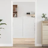 vidaXL Okretna vrata s rešetkama Dizajn 2 para bijela 100x100 cm