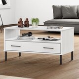  Stolić za kavu s metalnim nogama bijeli 85x50x45 cm drveni OSLO | shoptok.hr