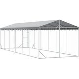 Vanjski kavez za pse s krovom srebrni 3x9x2,5 m pocinčani čelik | shoptok.hr
