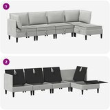  Set namještaja za dnevni boravak 5 pcs Svjetlosiva Tkanina | Eponuda.com