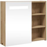 Maison Chic Kopalniška omarica - Kopalniški kabinet z ogledalom z LED lučko hrast 60x13x52 cm, (21794689) Cene
