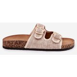 Boto Women'S Fabric Slippers On Cork Platform With Buckles Beige Osoffe | shoptok.hr