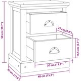  Nočna omarica Naravna 40 x 30 x 50 cm Trden tikov les, (5000107130) | Shoptok.si