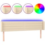 Maison Chic LED Posteljno vzglavje - Vzglavna omarica - Nočna omarica krem 183x16x78/88 cm blago, (21706553) | Shoptok.si