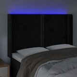  Posteljno vzglavje črno 147x16x118/128 cm žamet, (20935937) | Shoptok.si